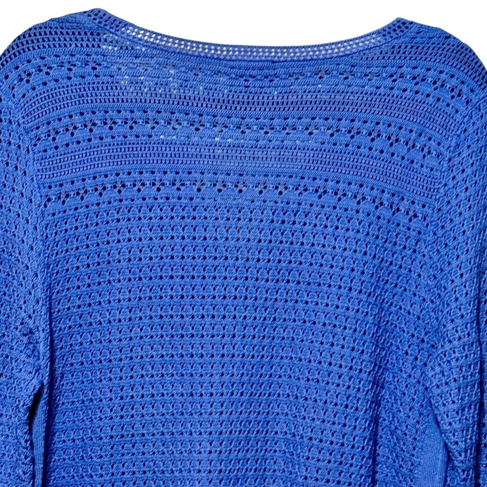 Talbots Open Weave Pointelle Split V-Neck Cotton … - image 8